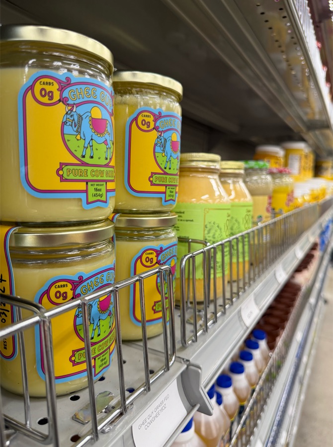 Ghee Guy jars on the shelf at Bombay Central